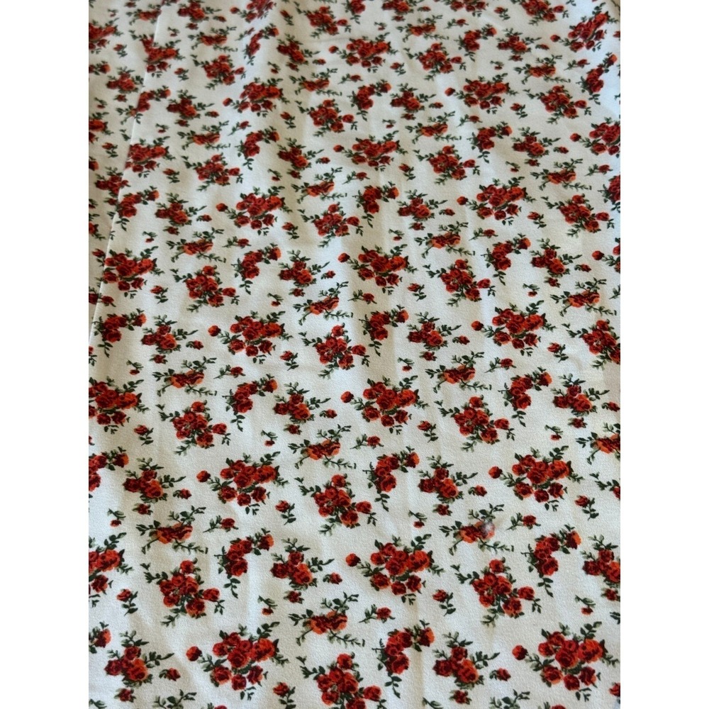 Danielle Bernstein Midi Skirt‎ Women XL White Red Floral Slit NWT Romantic Flowy - Picture 7 of 8